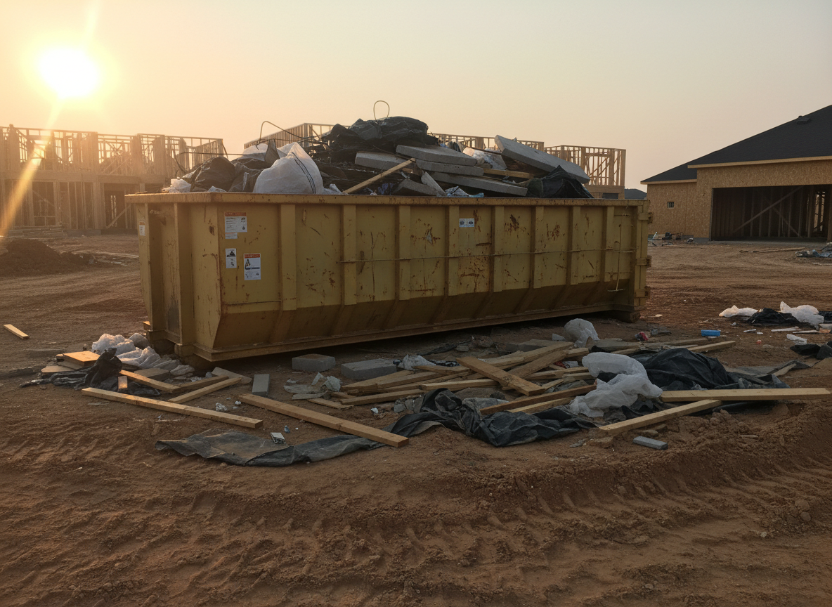 30-yard dumpster rental at construction site